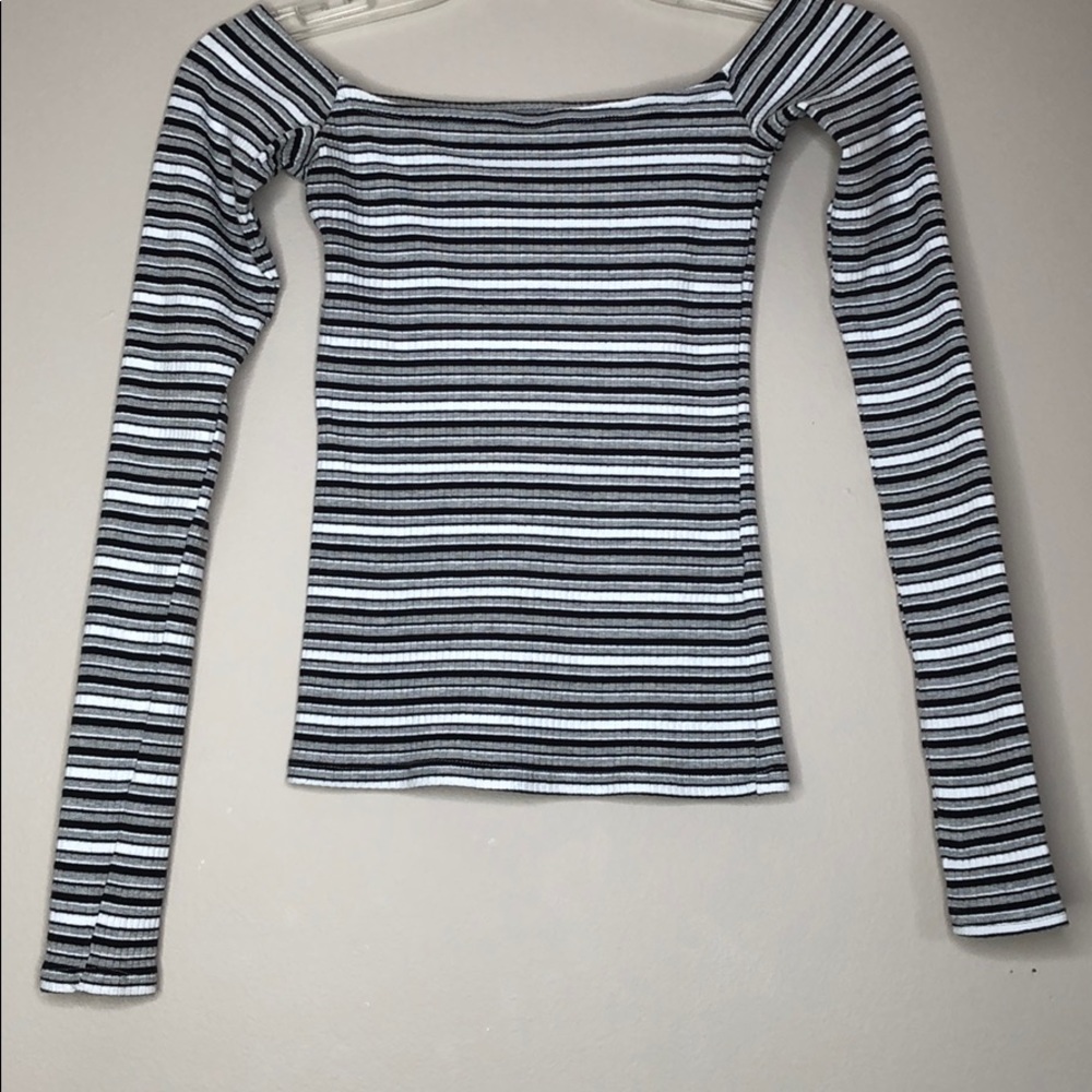 Women’s hollister striped slim off shoulder top